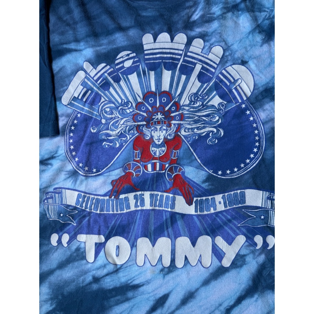 VTG 80s Hanes The Who Tommy T Shirt Tie Dye Blue XL 25th Anniversary Tour USA - Picture 2 of 6